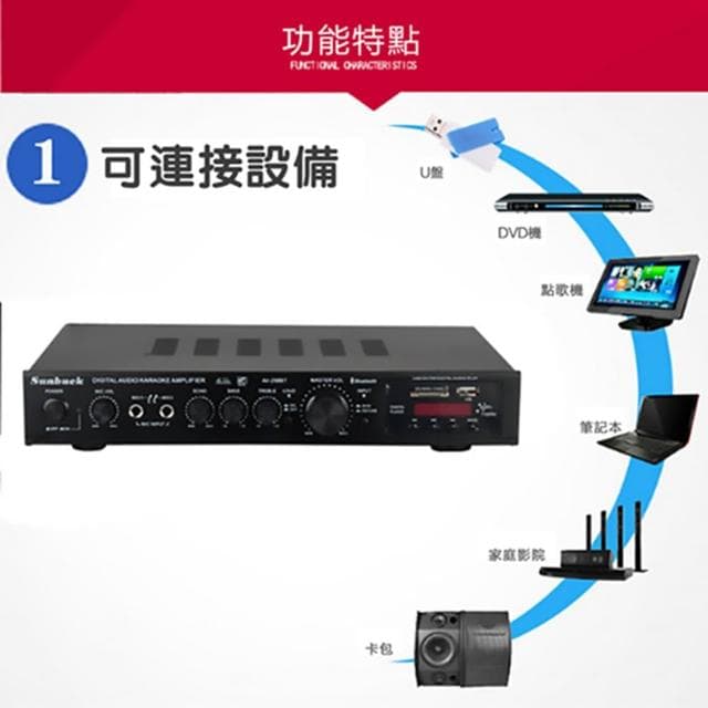 JIWU簡物 10V音響擴大機 5.0藍芽 5聲道功放機 卡拉OK SD/USB/FM BSMI認證號：R3E558