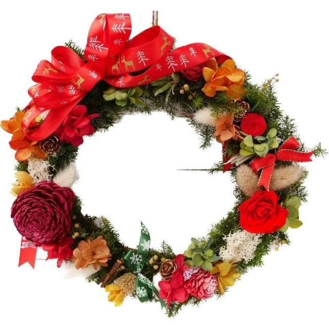 聖誕花圈 花圈 極度花燥 花禮 永生花 乾燥花 不凋花 藤圈 籐圈 永生雪松 交換禮物 畢業季 畢業 七夕 情人節