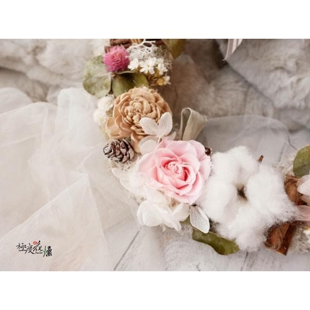 聖誕花圈 花圈 極度花燥 花禮 永生花 乾燥花 不凋花 藤圈 籐圈 永生雪松 交換禮物 畢業季 畢業 七夕 情人節