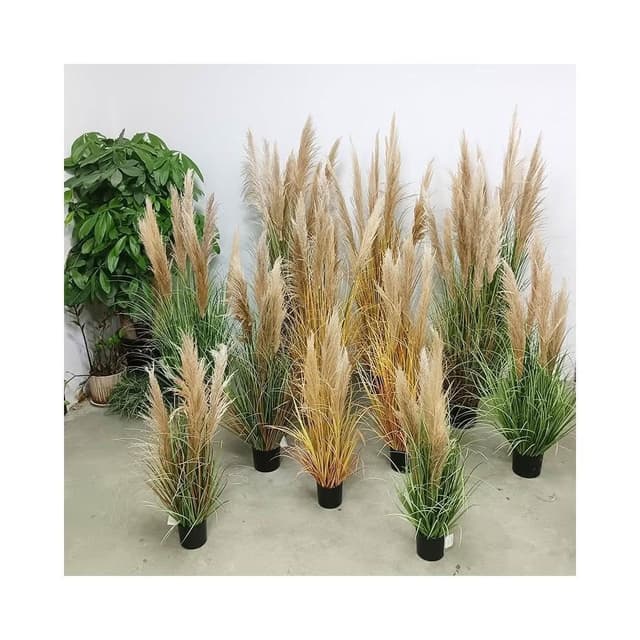合枋傢俱 仿真蘆葦仿生植物盆栽批發景觀草擺件室內落地裝飾戶外婚禮造景