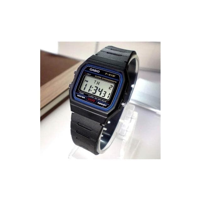 【CASIO 卡西歐】CASIO電子錶+鏡面貼膜 經緯度鐘錶 經典款 鬧鈴碼錶 當兵 學生 台灣卡西歐公司代理貨有保固 超低價 F-91W