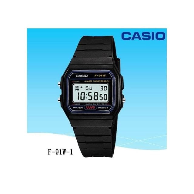 【CASIO 卡西歐】CASIO電子錶+鏡面貼膜 經緯度鐘錶 經典款 鬧鈴碼錶 當兵 學生 台灣卡西歐公司代理貨有保固 超低價 F-91W