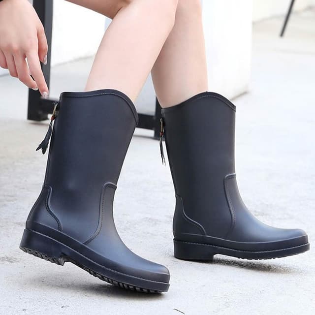 【EMMA SUE】女生鞋子 厚底雨鞋 防水 防滑 戶外可穿 鞋子 雨天穿搭 靴子女 尖頭雨靴 柔軟 輕便不厚重 雨鞋 高筒雨靴 雨靴