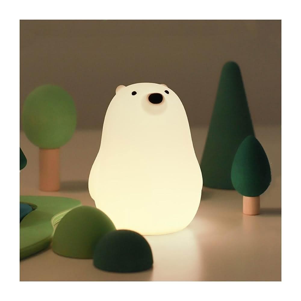 舒米好物 拍拍燈 LED 小夜燈 伴眠燈_小白熊(白色 情人節禮物 生日禮物 躺平鴨 交換禮物)