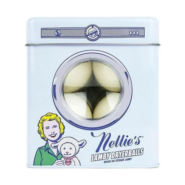 【Nellies】天然無毒復古存錢筒鐵盒 100%純羊毛烘衣球 4顆入 (代理商原廠正貨/交換禮物/聖誕禮物)