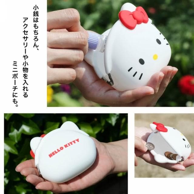 【p+g design】三麗鷗 凱蒂貓 矽膠口金包 大頭收納包 零錢包 p+g design 日本正版 該該貝比日本精品