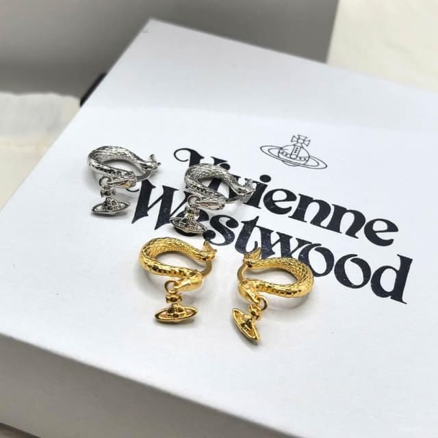  Vivienne Westwood蛇年限定款 小蛇orb土星耳圈耳環女 輕奢時尚星球耳墜