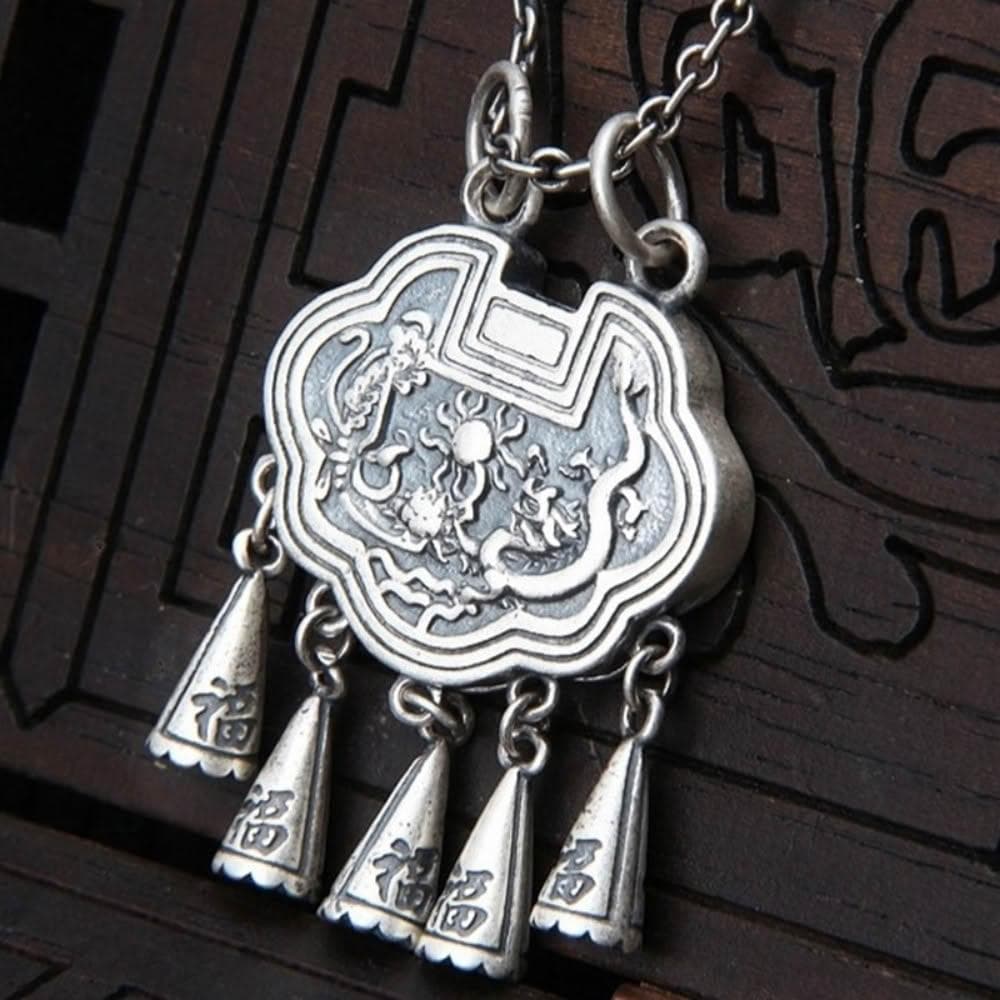 【巴黎精品】現貨+預購 S925手工純銀吊墜子足銀項鍊泰銀項鏈首飾復古情人節禮物-浮雕流蘇男女飾品a1kj34