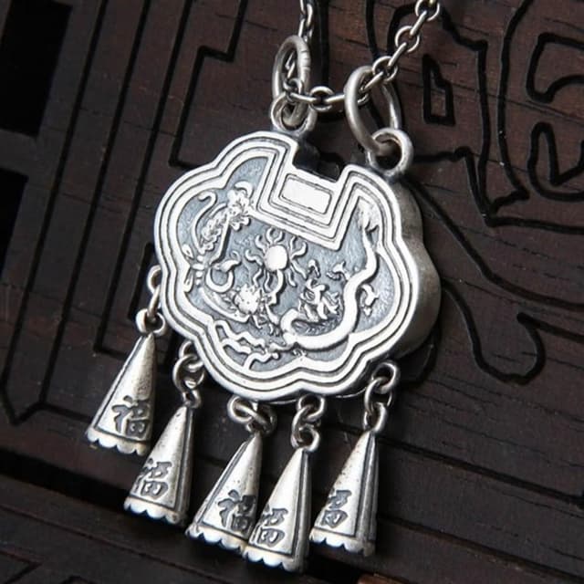 【巴黎精品】現貨+預購 S925手工純銀吊墜子足銀項鍊泰銀項鏈首飾復古情人節禮物-浮雕流蘇男女飾品a1kj34