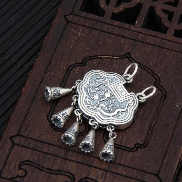 【巴黎精品】現貨+預購 S925手工純銀吊墜子足銀項鍊泰銀項鏈首飾復古情人節禮物-浮雕流蘇男女飾品a1kj34