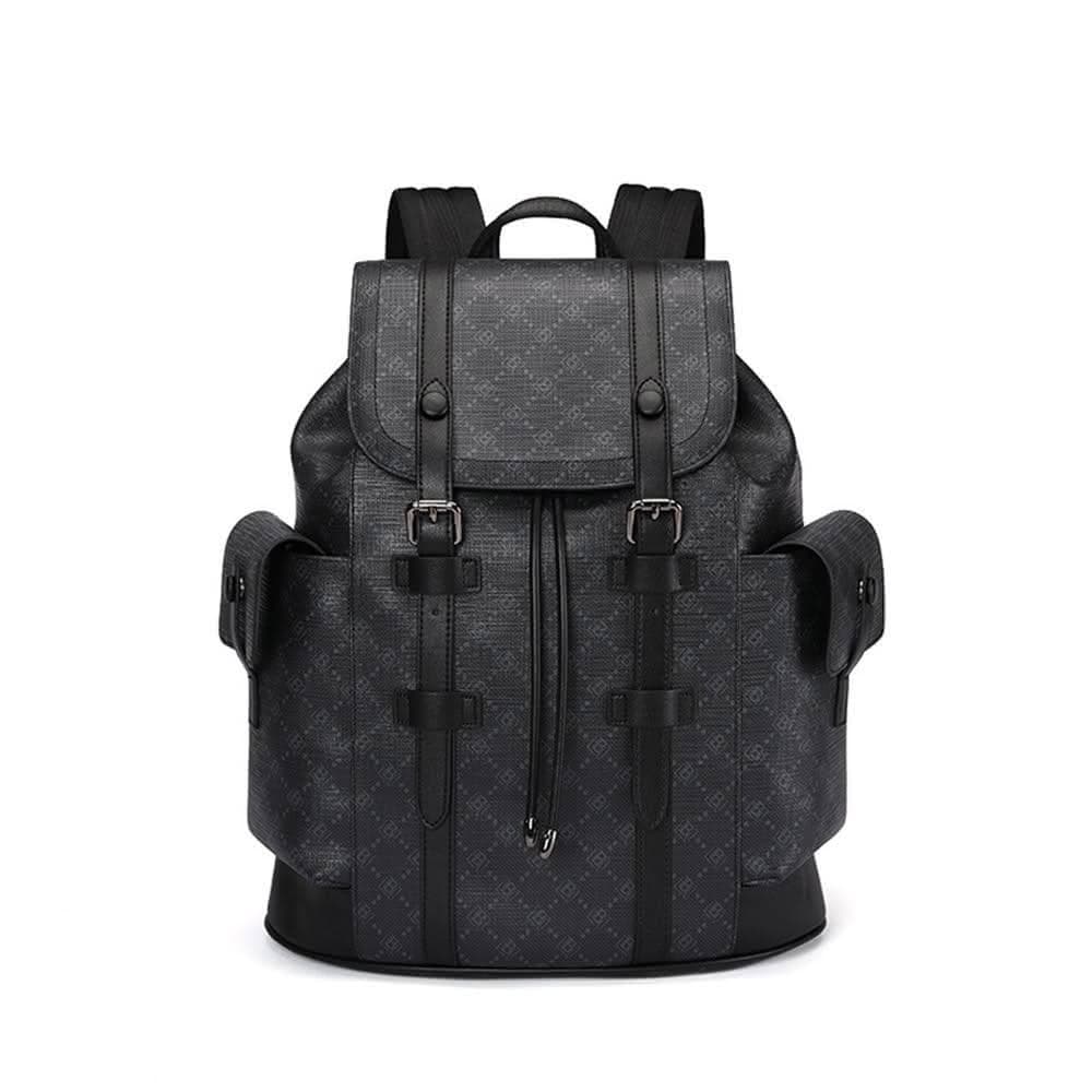 【米蘭精品】現貨秒發 後背包皮革雙肩包印花潮流時尚大容量男包包父親節情人節生日禮物74cv1