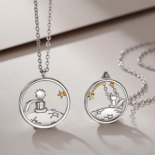 【巴黎精品】紐約精品 現貨+預購 頂級925純銀項鍊鎖骨鏈情人節禮物情侶對鍊配件-小王子與狐狸情侶項鍊2款a1kp6