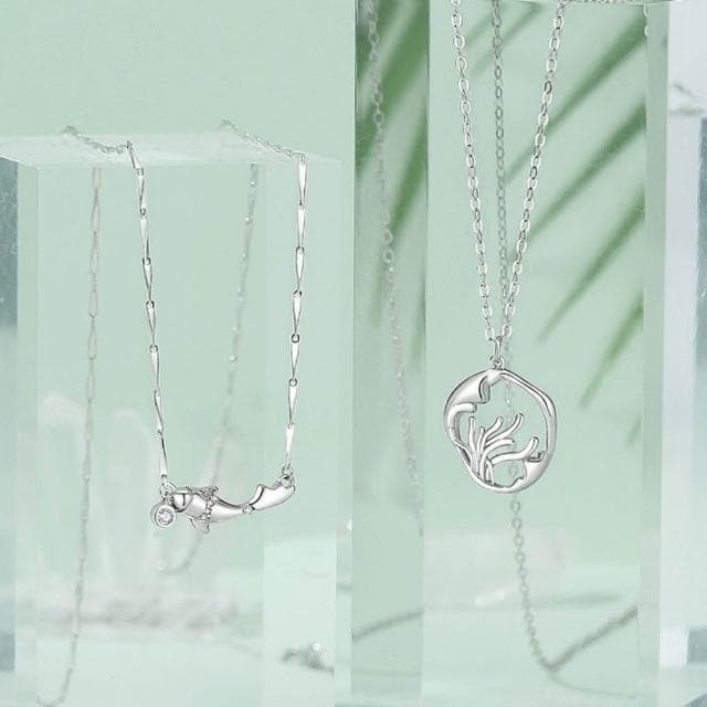 【巴黎精品】紐約精品 現貨+預購 頂級925純銀項鍊鎖骨鏈情人節禮物情侶對鍊配件-海葵與小丑魚情侶項鍊2款a1kp35