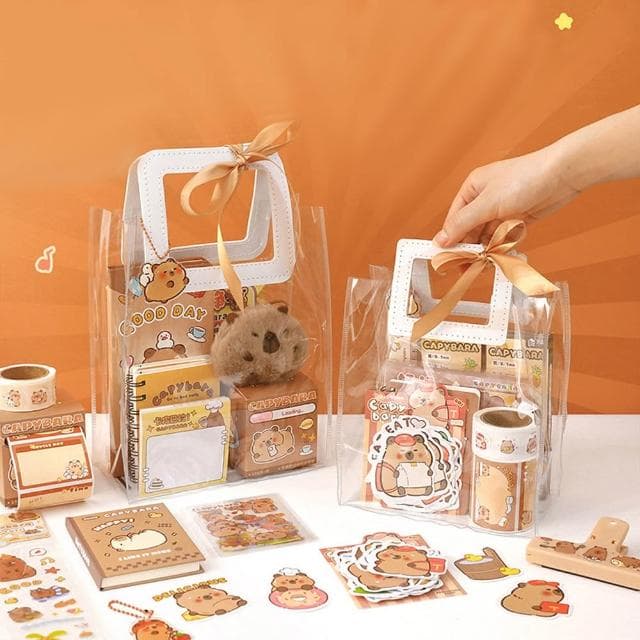 【D+ 滴家】卡皮巴拉文具禮物袋 水豚文具套裝 開學大禮包 可愛文具  生日禮物 交換禮物