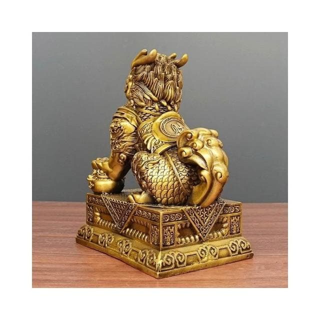 全銅麒麟擺件公母一對家居辦公室聚財納福吉祥物喬遷開業禮品大號