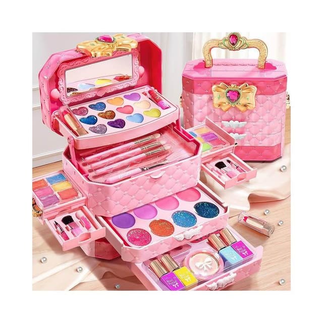 音樂兒童化妝品手提箱玩具套裝小女孩生日禮物小公主彩妝盒指甲油