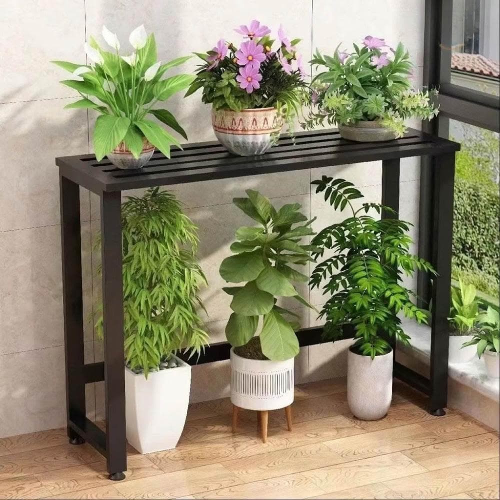 鐵藝陽臺花架盆栽架空調外機置物架防銹防水花盆架園藝花架植物架落地花架多肉架戶外花架