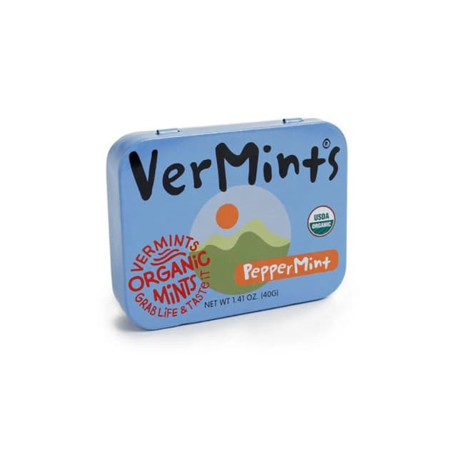 美國 Organic VerMints 有機薄荷糖40g (原味;清口糖/無麩質/素食/低卡零食/糖果) 