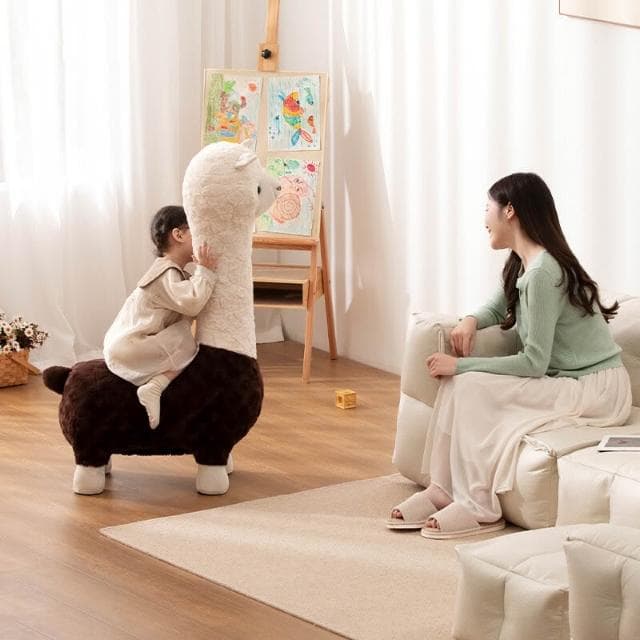 客廳公仔椅 造型動物椅羊驼座椅凳子坐椅动物坐凳落地网红摆件客厅装饰乔迁新居搬家礼物