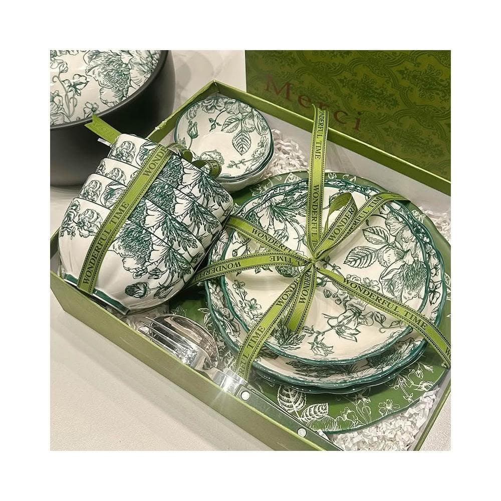 免運 碗碟套裝家用新款復古陶瓷餐具高顏值碗盤碗筷喬遷新居禮物