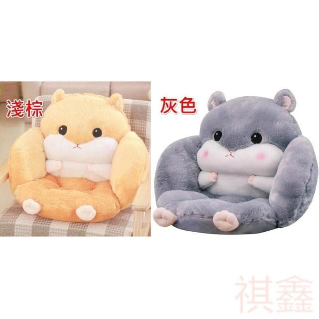優藝生活百貨 台灣出貨 可愛倉鼠連體坐墊 椅子坐墊 護腰腰枕 連體坐墊 保暖腰枕 交換禮物 聖誕禮物