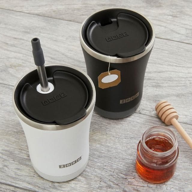 【ZOKU】車用真空不鏽鋼保溫杯350ml (黑/灰/白;隨行杯/環保杯/咖啡杯)