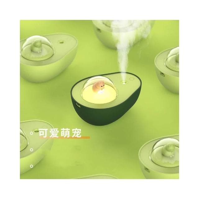 新品牛油果夜燈加濕器USB充電款桌面空氣淨化補水卡通加濕器