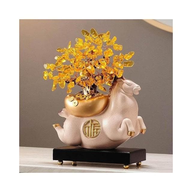 免運熱銷發財樹搖錢樹金元寶新中式擺件辦公室前臺酒櫃裝飾喬遷開業禮物品