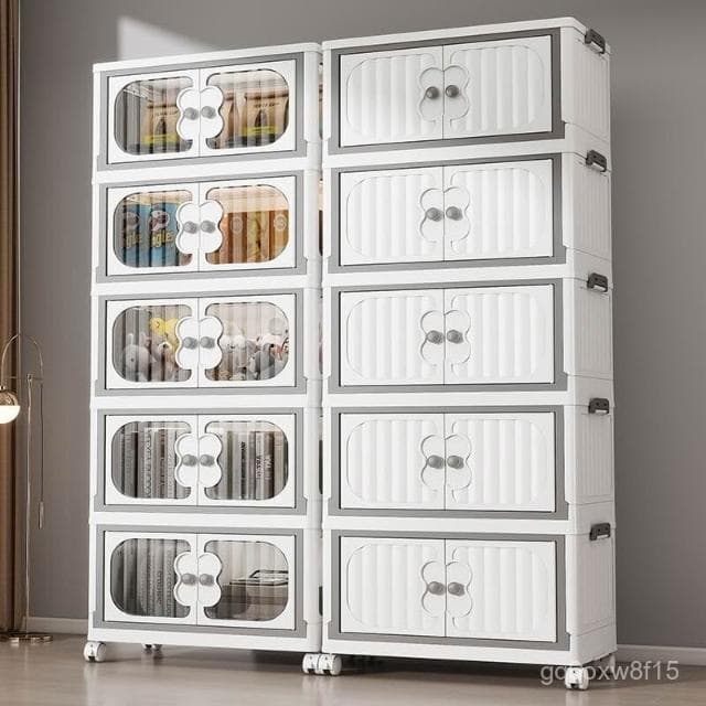 🔥熱銷爆品 收納櫃家用免安裝寶寶衣櫃嬰兒衣服儲物櫃零食置物櫃兒童臥室櫃子 TITA