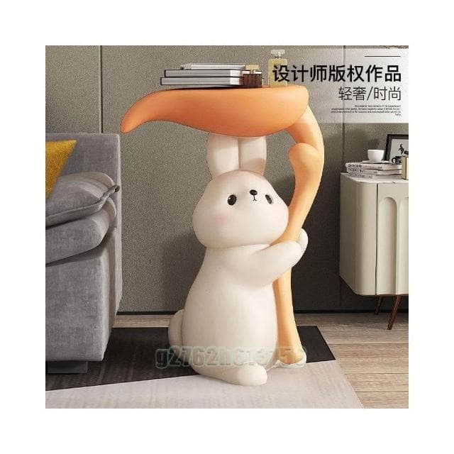 置物托盤玄關收納開業禮玄關擺件生日禮物飾品大型兔子落地擺件托盤收納桌客廳沙發旁軟裝飾品喬遷新居