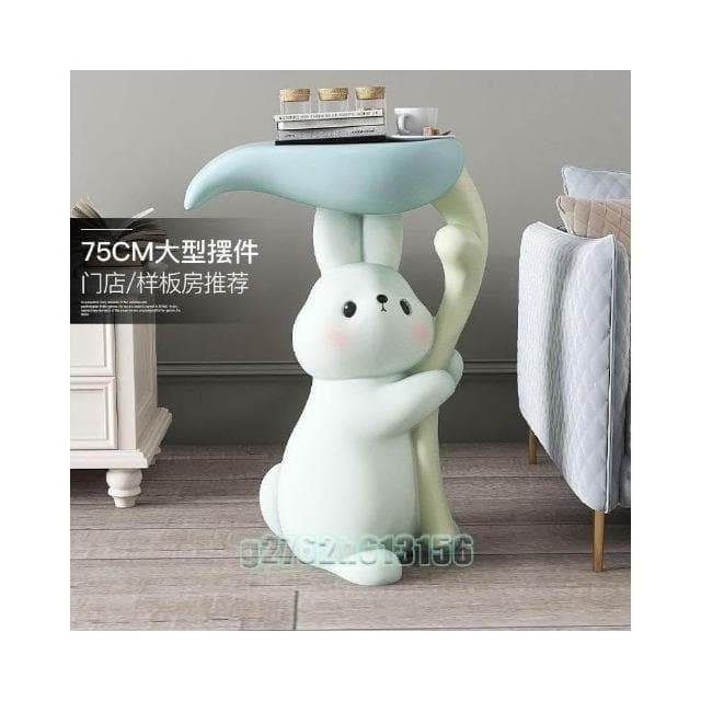 置物托盤玄關收納開業禮玄關擺件生日禮物飾品大型兔子落地擺件托盤收納桌客廳沙發旁軟裝飾品喬遷新居