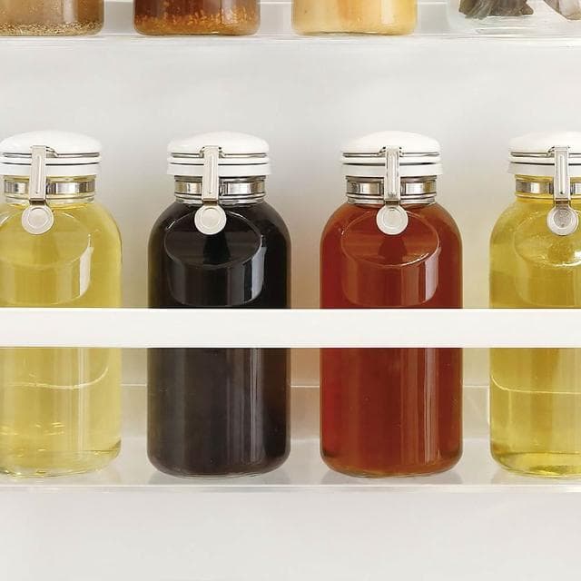 【Seisho 星硝】日本製按壓式玻璃密封醬料瓶500ml-3入組 (油醋瓶/調味料罐/油瓶/醃漬瓶/醬油瓶)