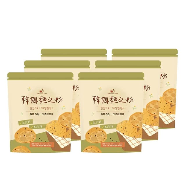 BatterDay焙日 韓國麵包粉500g-6入組 (麻糬麵包粉/預拌粉/烘焙DIY/免發酵/免揉麵/純素)
