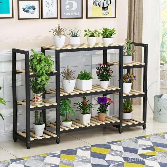 花架子客廳鐵藝多層花店花架置物架陽臺室內落地多肉綠蘿花盆架子 花架 植物架 陽臺花架 花盆架 多肉植物架 盆栽架 HT7