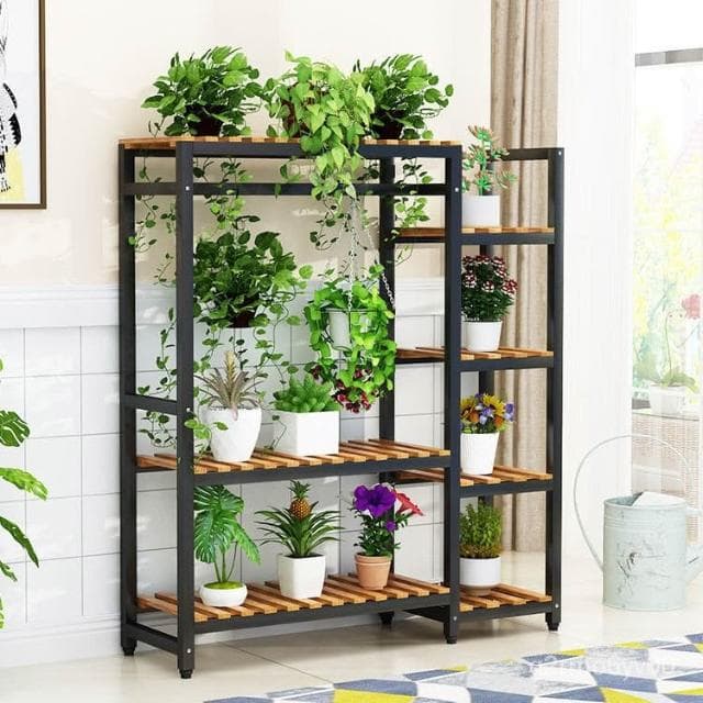 花架子客廳鐵藝多層花店花架置物架陽臺室內落地多肉綠蘿花盆架子 花架 植物架 陽臺花架 花盆架 多肉植物架 盆栽架 HT7