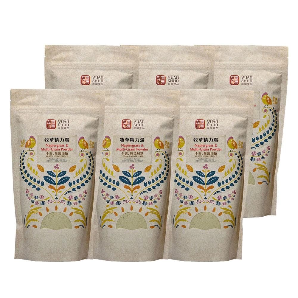 【源順】牧草精力湯500g-6入組 (堅果飲/全素/無糖/五穀粉)