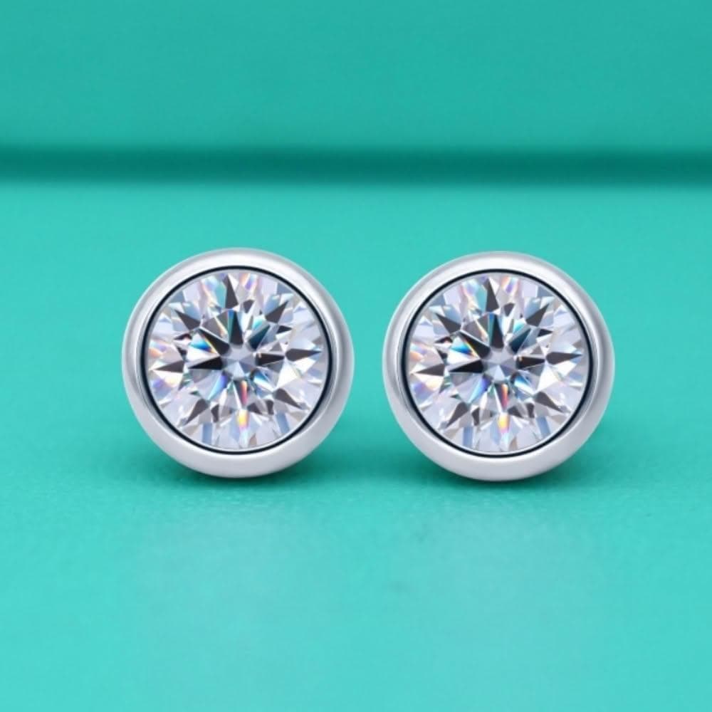 【米蘭精品】現貨+預購 頂級莫桑鑽石耳環925純銀女銀飾(設計泡泡鑲鑽女飾品74lr1)