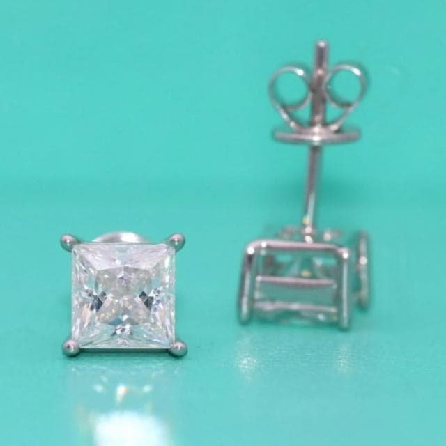【米蘭精品】現貨+預購 頂級莫桑鑽石耳環925純銀耳環女銀飾(設計正方四爪女飾品74lr3)