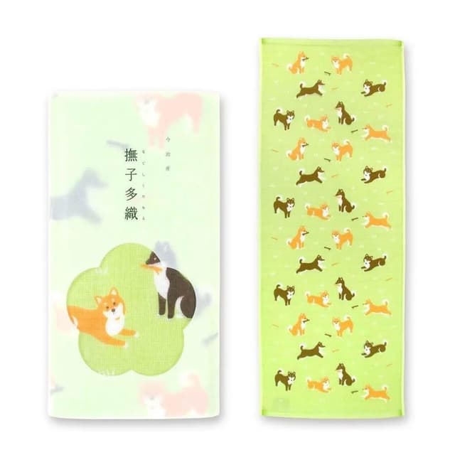 日本 撫子多織 紗布毛巾 34x90cm (柴犬;今治毛巾/口水巾/洗臉巾/彌月禮/宮本株式會社)