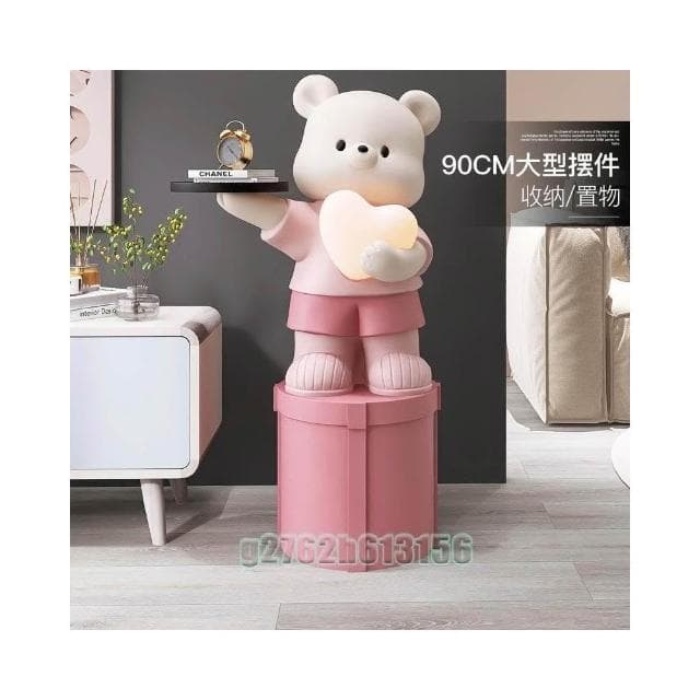 生日禮物鑰匙收納玄關收納裝飾開幕送禮擺件禮物小熊托盤擺件大型落地收納家居裝飾品客廳喬遷新居禮品