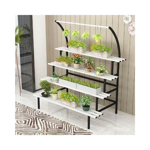 🎉特價下殺 花架 陽臺花架 落地架 新款室內外鐵藝花盆架長方形落地式多層花架陽臺掛式不銹防腐架 植物花架 盆栽架