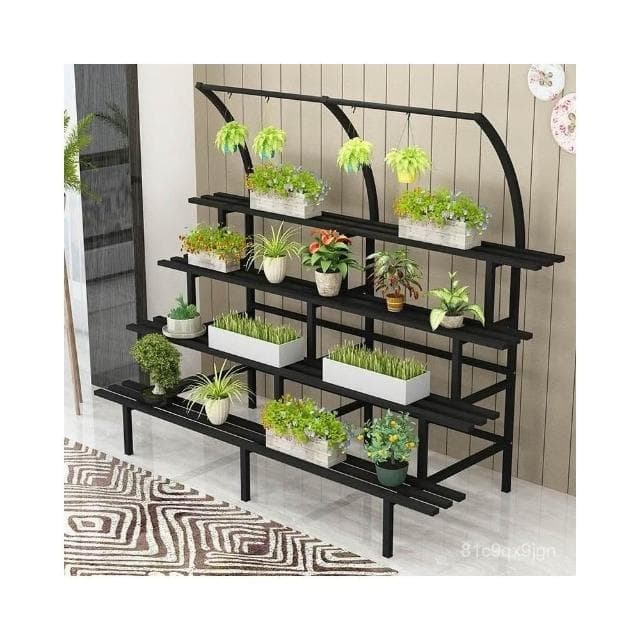 🎉特價下殺 花架 陽臺花架 落地架 新款室內外鐵藝花盆架長方形落地式多層花架陽臺掛式不銹防腐架 植物花架 盆栽架