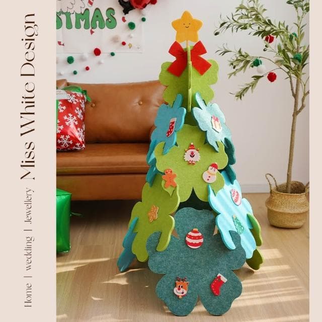 立體毛氈樹 聖誕樹 發財樹 聖誕老人裝飾喬遷禮物 聖誕禮物 跨年 過年