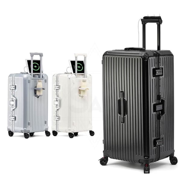 【SAM】全新升級 鋁框行李箱胖胖箱28吋 五輪行李箱 超輕行李箱 30吋丨32吋丨26吋丨24吋旅行箱 帶煞車減震