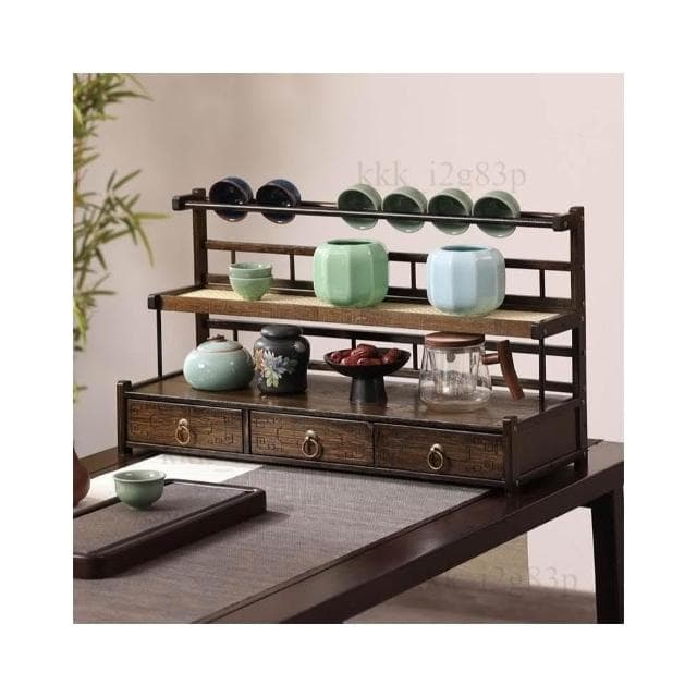 桌面 茶杯 收納 置物架 小型 博古架 非實木 中式 紫砂壺 擺件架 茶具 展示架 茶壺架 茶架 紫砂壺架子