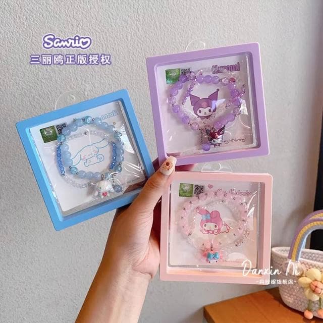 【SANRIO 三麗鷗】三麗鷗 大耳狗 酷洛米 美樂蒂 立體手鏈系列 手鏈 首飾 手環