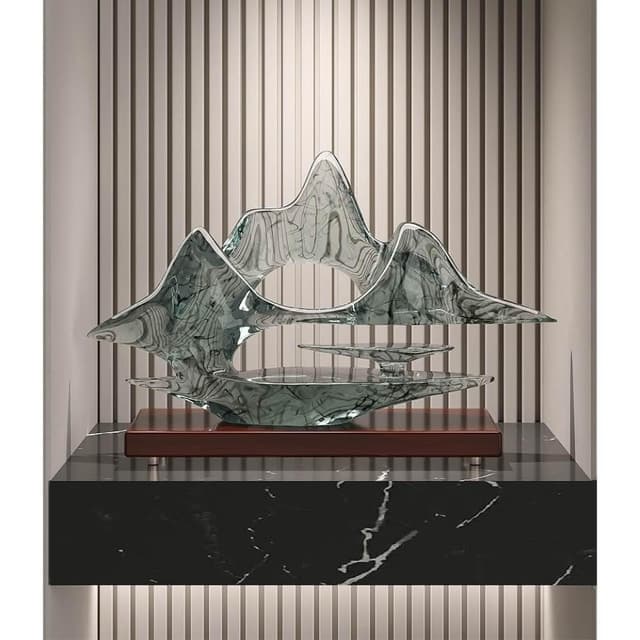 新中式創意假山擺設招財客廳玄關辦公室擺設禪意喬遷新居禮物高端