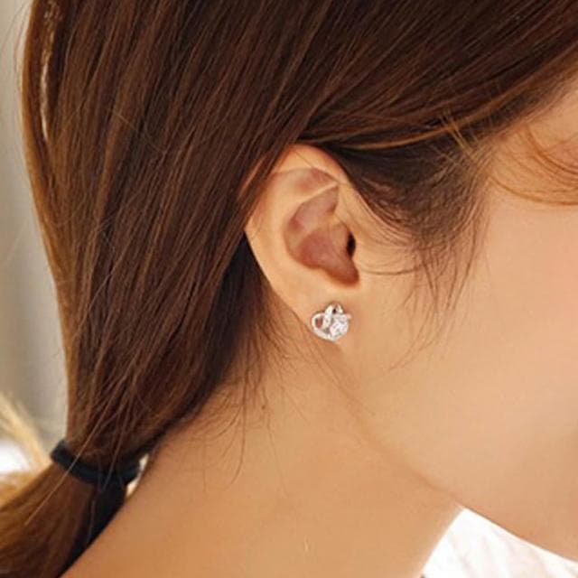 【MoonDy】耳環 耳釘 S925純銀 四葉草 六爪雪花旋轉 飾品女 耳飾