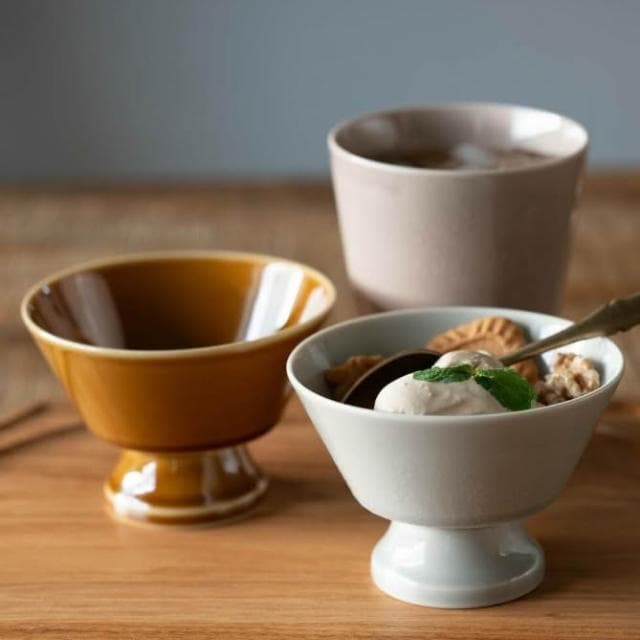 ［拾憩］日本 小田陶器 Sonnette 高腳甜點碗 160ml 復古可愛 小碗 點心碗 優格碗 布丁碗 入厝禮物
