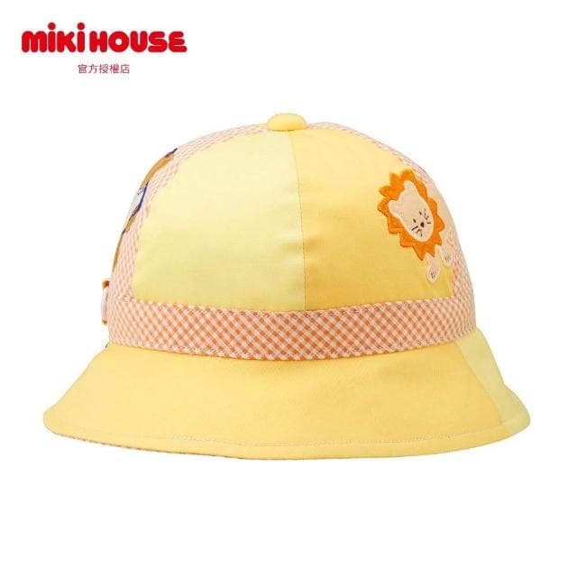 【MIKI HOUSE】官方直營-抗UV  MIKI HOUSE BEAR漁夫帽-橙/天藍 男女童裝
